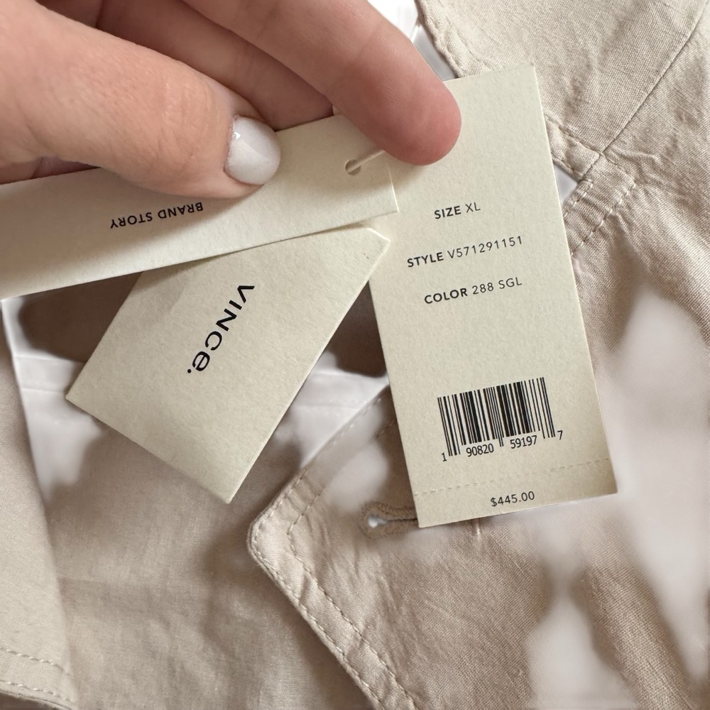 NWT Vince Cream Drapey Jacket with Belted Waist - Picture 6 of 8